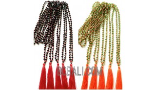 crystal beading necklaces tassels mono color