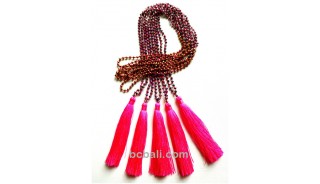 tassel necklaces beaded crystal solid color