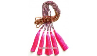 tassel necklaces beaded crystal solid color