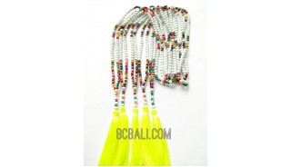 tassel necklaces beading multi color seeds long