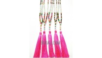 tassels necklaces beaded multi color seeds Yoga