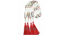 tassel necklace beaded multi color seeds long