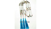 tassels necklaces beaded multi color seeds long 