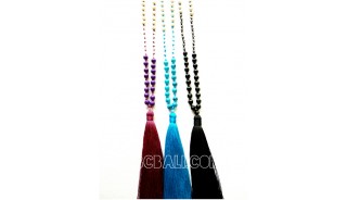 3color beads stone necklaces tassels bali