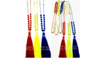 3color stone beads handmade necklace pendant tassels