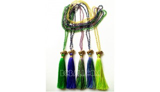 5color tassels necklaces crystal bead pendant elephant