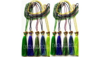 5color tassels necklaces crystal bead pendant elephant