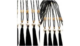 balinese bead necklace tassels charms elephant