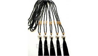 balinese bead necklace tassels charms elephant