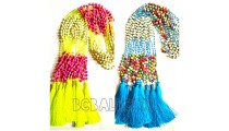 colorfull beads stones necklace tassel crystal rainbow