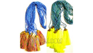 2 color fashion necklaces beaded stone pendant tassels