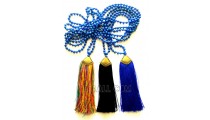 golden chrome tassels 3 color stone bead necklaces