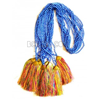golden chrome tassel 3 color stone bead necklaces