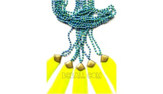 golden chrome tassel yellow stone bead necklaces