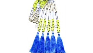 long necklaces tassels stone beads original blue