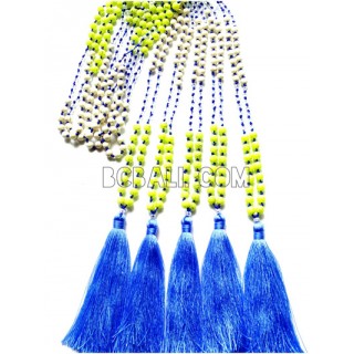 3color beaded original stone necklaces tassels bali