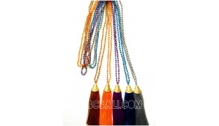 necklaces crystal bead pendant tassels handmade