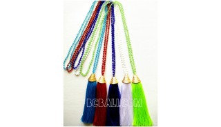 necklaces crystal beads tassels golden chrome