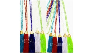 necklaces crystal beads tassels golden chrome