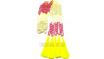 original stone bead tassel necklaces pendant long yellow