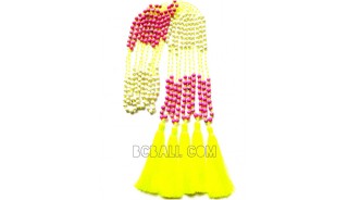 original stone bead tassel necklaces pendant long yellow