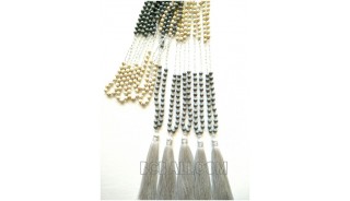 stone bead tassels pendant necklace new design