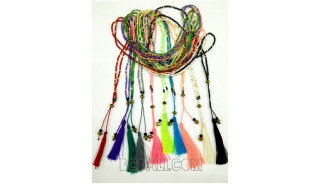 tassels crystal small beads pendant necklaces bali
