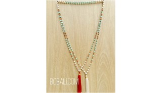 2color bali tassels necklaces beads stone rudraksha