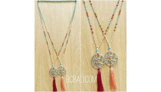 2color necklaces bronze silver beads rudraksha bead