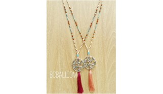 2color necklaces bronze silver beads rudraksha bead