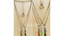 crystal beads tassels charms caps necklaces three color