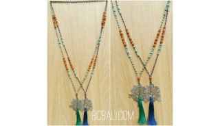 exotiq tassel bead mix two color pendant tree of life bronze