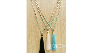 tassels pendant necklaces beads stone rudraksha