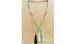 tassels pendant necklaces beads stone rudraksha