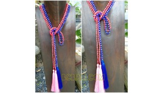 2color double necklaces scarves beads crystal