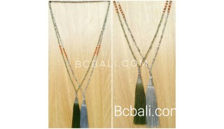 bronze cup silver exclusive tassels necklaces bead bali