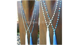 bali handmade prayer necklaces beads ceramic two color