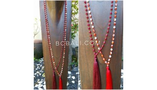 ceramic beads necklace tassels fashion two color