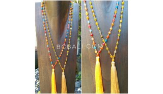 mix color ceramic beads necklace tassels 