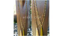 natural ceramic color beads prayer necklaces with tassels