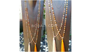 transparent ceramic beads bali tassels necklaces designs