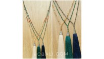 exclusive silver king cup tassels beads necklaces bali