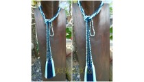 single strand long seed beads tassels necklaces crystal