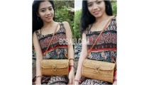 ata grass rattan handbag purses ladies long handle leather