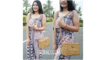 ladies handbag oval ata grass rattan handwoven made in bali