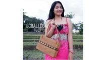 women ladies handbag from grass straw hand woven 