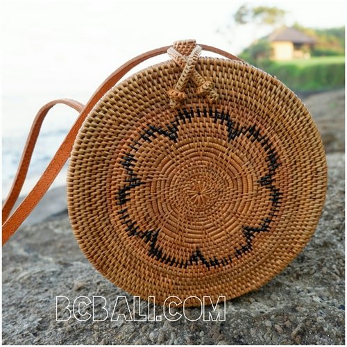 ata rattan hand woven handbags around motif ethnic bali design ata