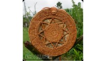 bali handmade circle handbag rattan grass hand woven unique design