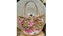 handmade fashion ata grass rattan handwoven balinese fan design