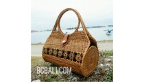 ethnic handmade handbag rattan grass ata unique design made bali